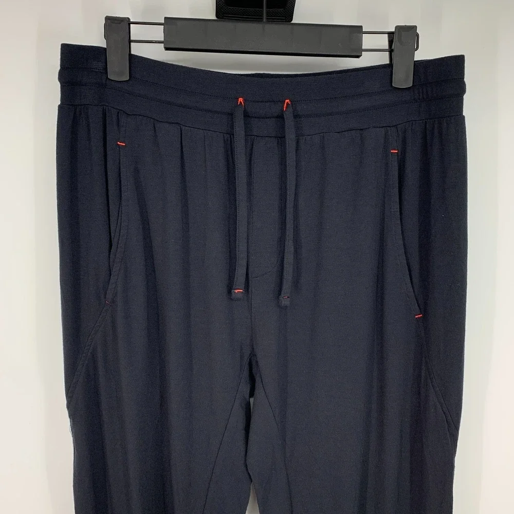 Tommy John Lounge Joggers Second Skin Black Pull On Drawstring Mens Size Medium